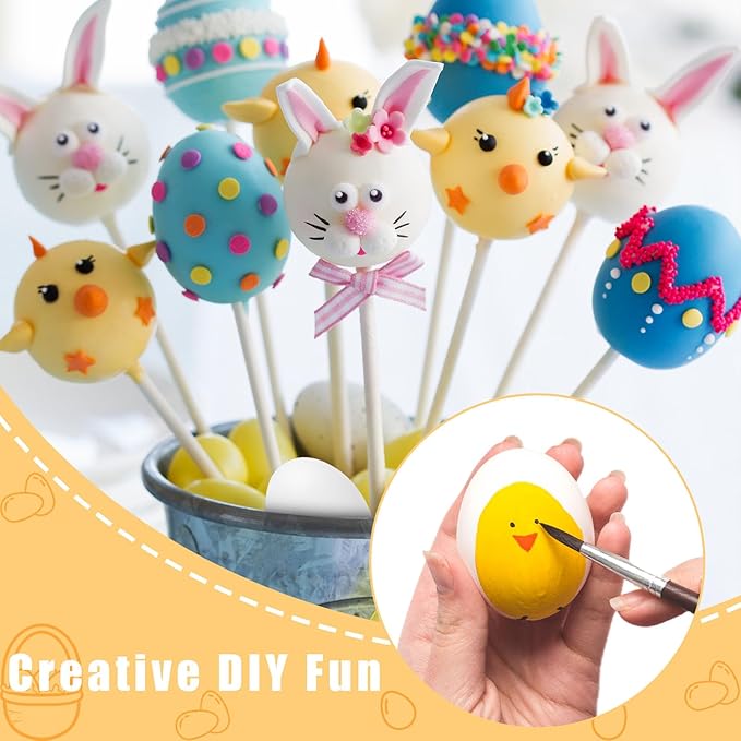 SallyFashion Wooden Fake Eggs, 9 Pieces 2 Colors Wooden Egg Wood Eggs for Crafts Home Decor