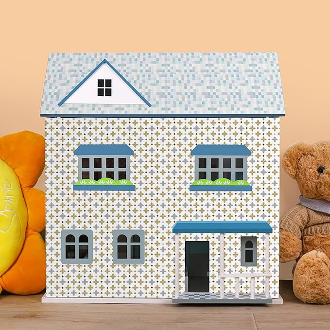 6 Rolls Miniature Dollhouse Wallpaper and Flooring Peel and Stick Mini Stone Brick Tile Tape Stickers DIY Self Adhesive Dollhouse Accessories