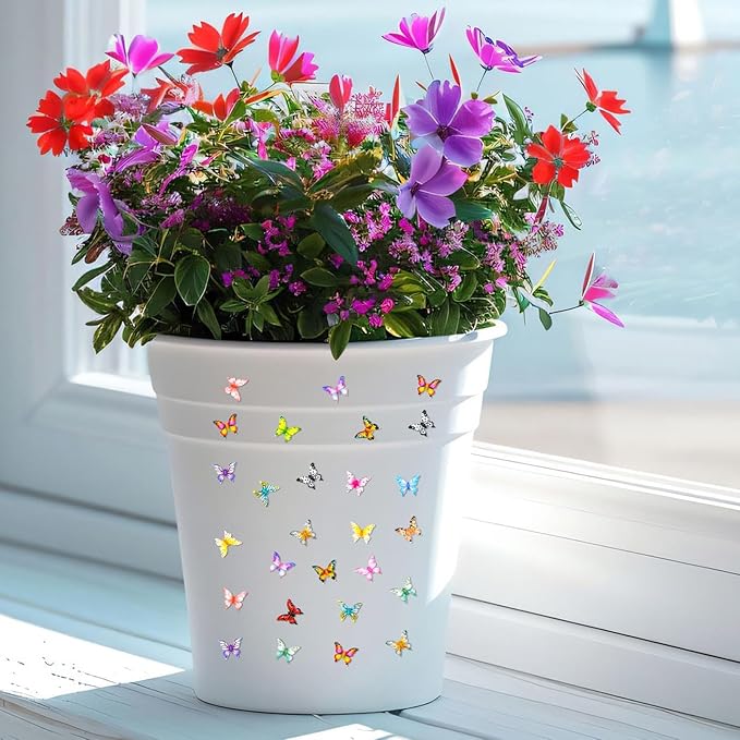 100 Pieces Tiny Butterfly Decor for Crafts Dollhouse Miniatures Resin Micro Butterfly for Dollhouse Fairy Garden Micro Landscaping Decoration