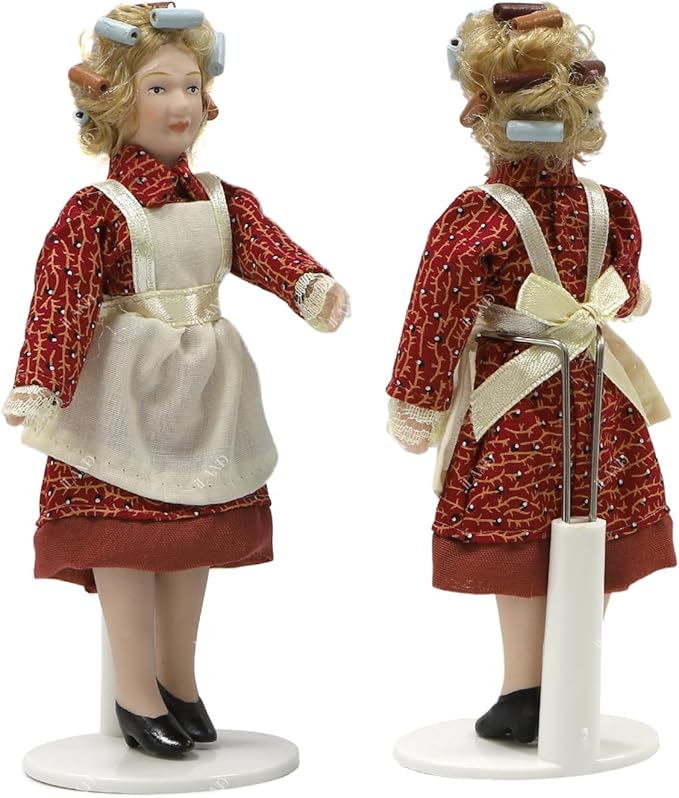 iland Dollhouse People for 1 12 Scale Accessories Miniature 6 inch Dolls for Doll House Little People Figures Mini Dollhouse Family Set Porcelain Action Figures Cute Realistic