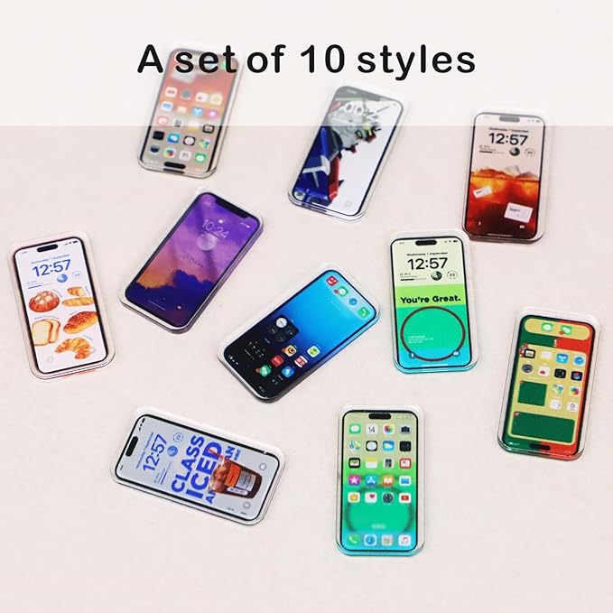 Miniature Mobile Phone, Dollhouse Mini Cell Phone, Miniature Mobile Phones Model, for Dollhouse Miniature Accessory, Fairy Garden, Diorama Decoration