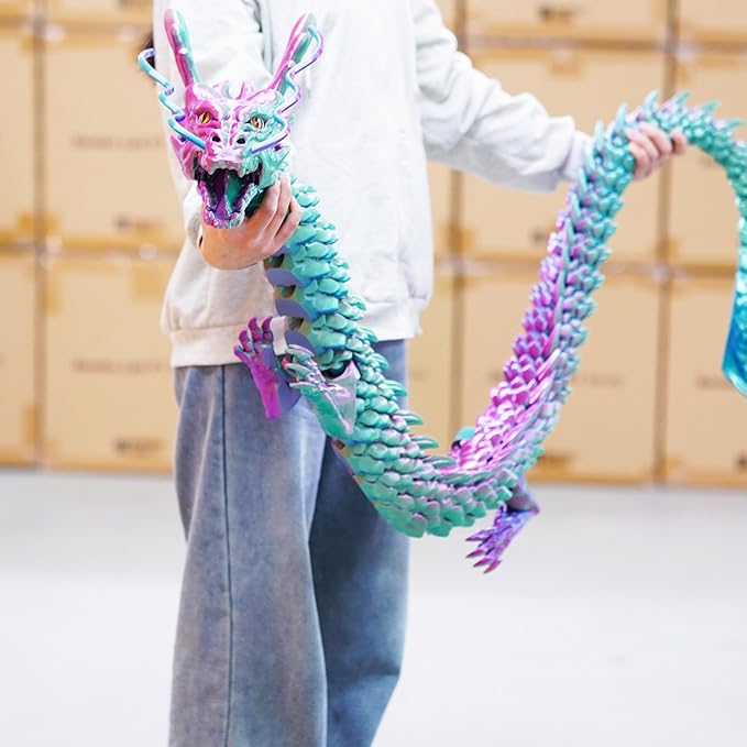 79inch Huge Dragon,Super Large 3D Printed Dragon Model,Movable Mouth,Flexible Joint Animals lacertid Figurines, Stress Relief Toys, Fidget restlessness, ADHD Toys, Surprise Fantasy Gifts