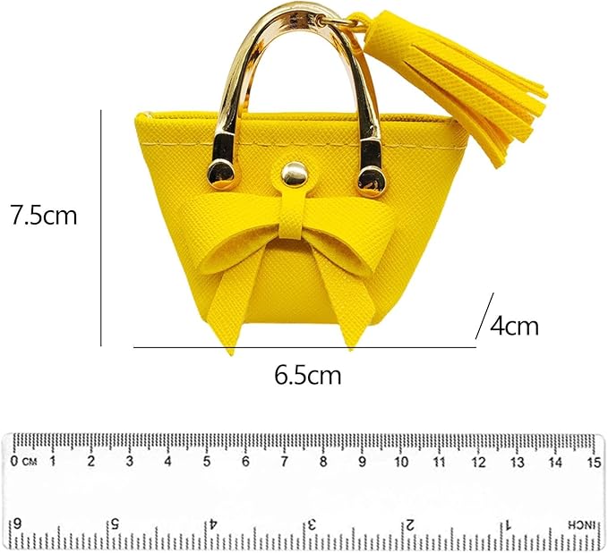 Milageto 1/6 Scale Dolls Handbag Doll Dress up Miniature Scene Decoration Miniature Tote Bag with Tie for 12 inch Dolls BJD Clothing, Yellow