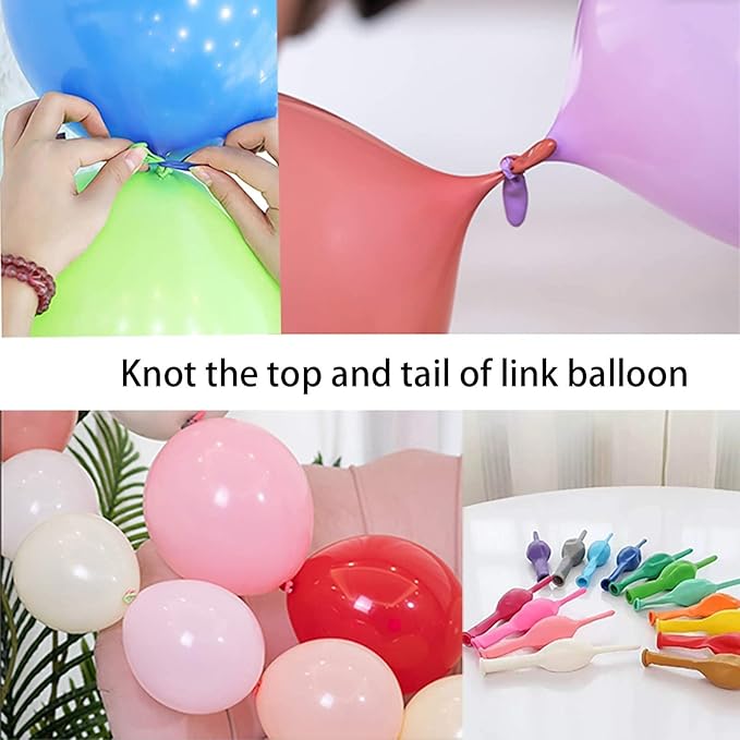 IN-JOOYAA 6 Inch Macaron Pink Latex Link Balloon 50 Pcs Quick Link Balloons for Party Decoration