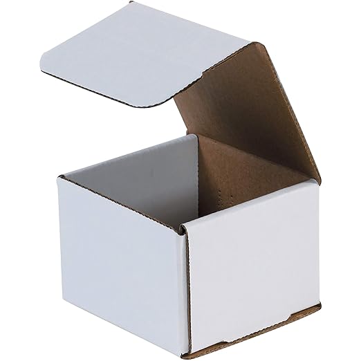 Box USA BM443 4"L x 4"W x 3"H, White (Pack of 50)