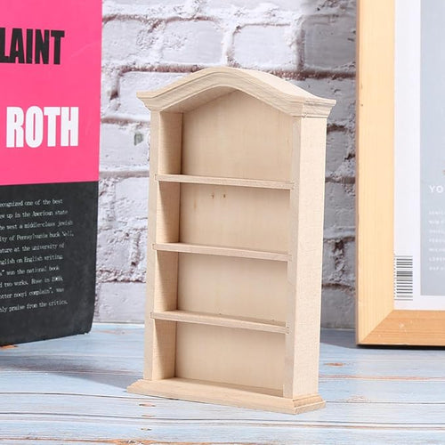 1:12 Mini Bookshelf for Mini Books, 6.2 x 3.7in Dollhouse Bookshelf, Wooden Miniature Bookshelf Decoration as Accessory for Miniature Gardens and Window Displays