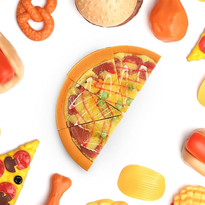 Luckforest Artificial Pizza Slices, 4 Pcs Fake Pizza Slices Models Simulation Realistic Bread Food Models for Home Kitchen Bread Shop Display Photography Props