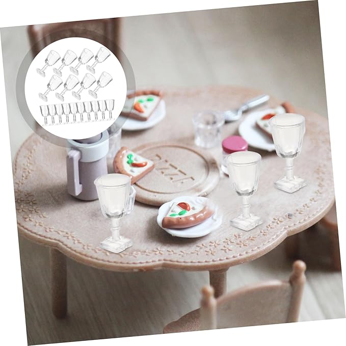 Milisten 4sets Miniature Kitchen Toy Miniature Wine Goblet Mini Beer Glasses 20pcs*4