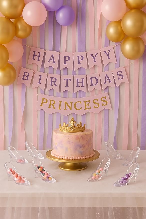 Oojami 6-Pack Mini Glass Slipper Party Favors – 4-Inch Clear Plastic Princess Shoes for Candy Holders, Wedding Centerpieces, and Quinceañera Decor