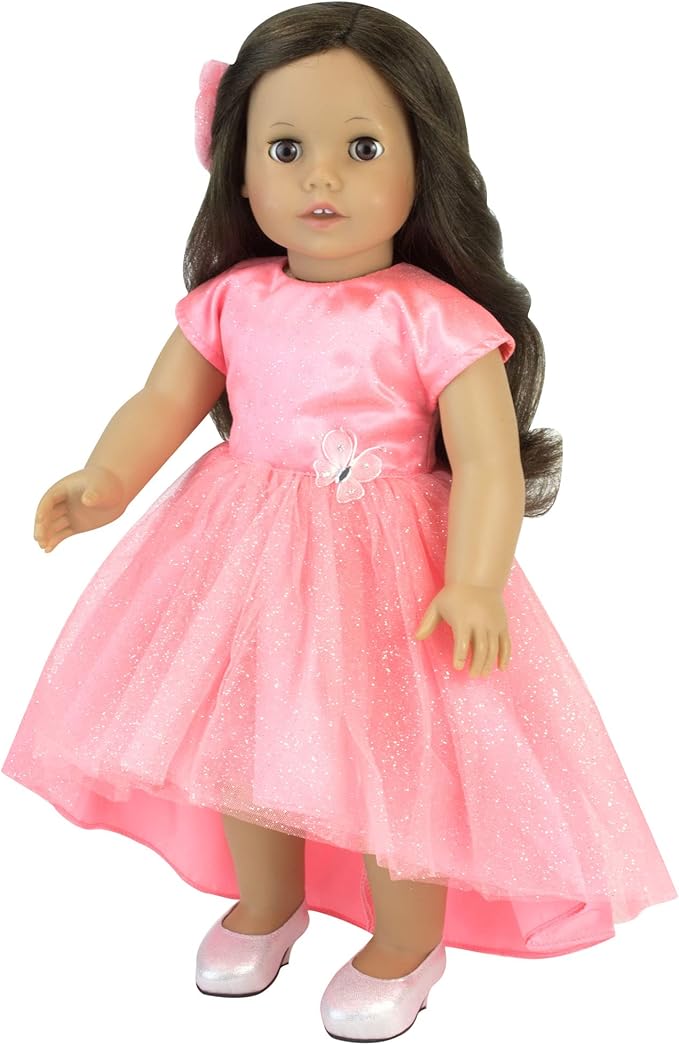 Sophia's Sparkling High Heels with Closed Toes and Glitter Platform Pumps for 18 Inch Dolls, Silver