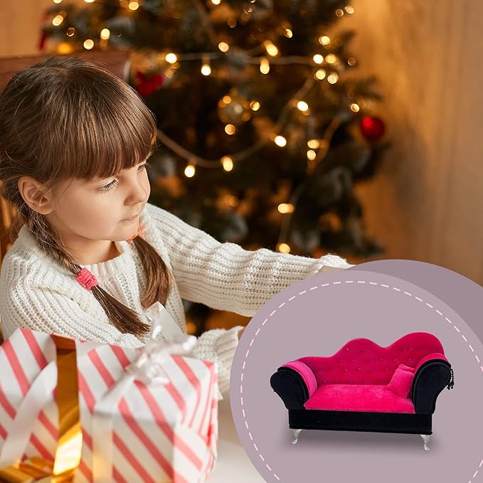 Yikko 1/6 Sofa Cushions for Dollhouse Living Room or Bedroom Decor, 12inch Dolls Accessories, Furniture for Blythe-Doll, Gift for Women Jewelry Box(A57-307H)