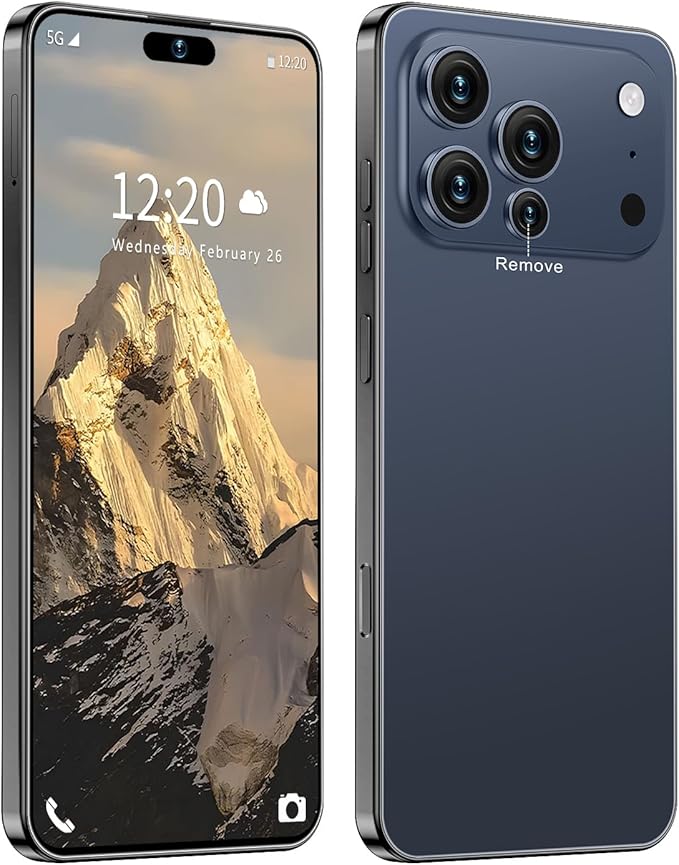 Huness I17PROMAX Smartphone Unlocked Cell Phone,6.99" HD Screen Unlocked Phone,16+512GB Android 15 Battery 7000mAh,Face ID/Dual SIM/5G/Fingerprint Button Unlock/Photos/GPS (Deep Blue, 16+512G)