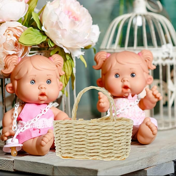 Kisangel 12 Scale Woven Dollhouse Accessory, Miniature Furniture Ornament for Dollhouse Scene and Home Decoration
