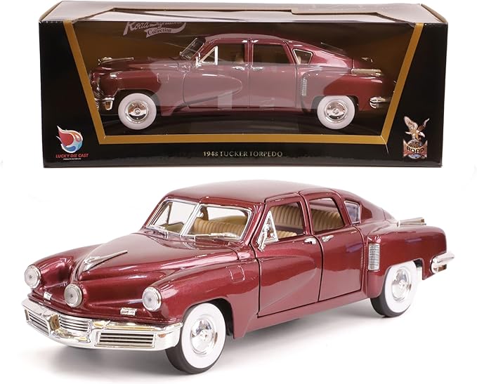1948 Tucker Torpedo 1/18 Scale Die-Cast Metal Model Premium Classic Vintage Alloy Collection Cars with Display Case, for Kids Men and Teens Dad 14+ Year