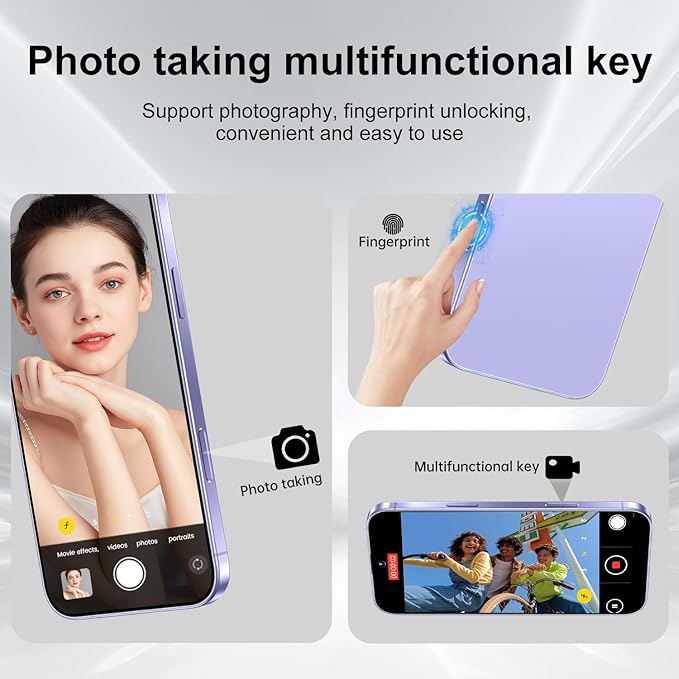 MMY 17PROMA X Unlocked Cell Phone 16+1TB,6.9" HD Screen Unlocked Phones,Android 15 7000mAh Long Battery Life Smartphone,5G/Dual SIM/Fingerprint Button Unlock/Photos/Face ID (Purple, 16+1TB)