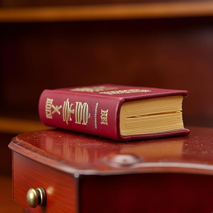1/12 Scale Mini Bible Book Replica - Realistic Dollhouse Library Accessories for Bookshelf and Bedroom Scenes | Collectible Miniature Books for Dollhouse Furniture and Decor