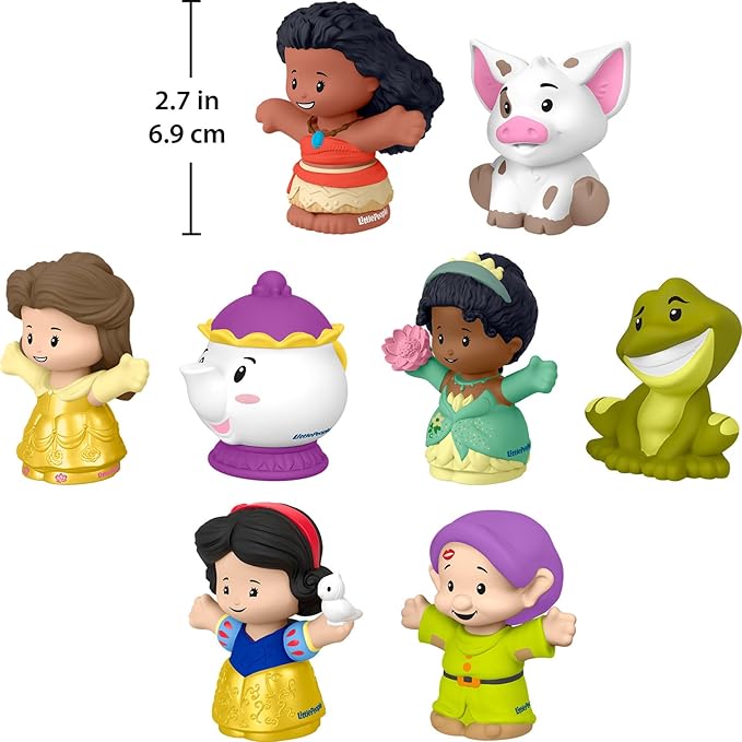 Fisher-Price Little People Toddler Toys Disney Princess Story Duos 8-Piece Figure Set for Pretend Play Kids Ages 18+ Months