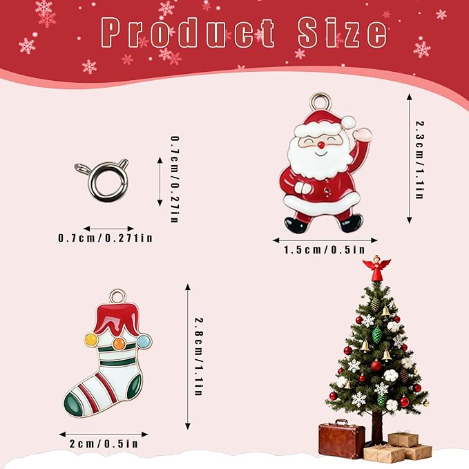 VPDSLABUBU Accessories for 3.9-6.7In(10-17cm) Dolls,8 Pcs Accessories,Including 1 Pearl Necklace,5 Christmas Collection Pendants,and 2 Spring Clips,Meet Your DIY Needs(Christmas)