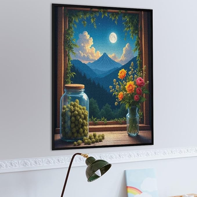 Jigsaw Puzzles for Adults 1000 Piece - Green Plants at The Window Wooden Puzzle,Stress Relief Games,Funny Puzzles，Unique Gifts for Wall Art，Family Puzzle，Educational Games，Challenge Puzzles