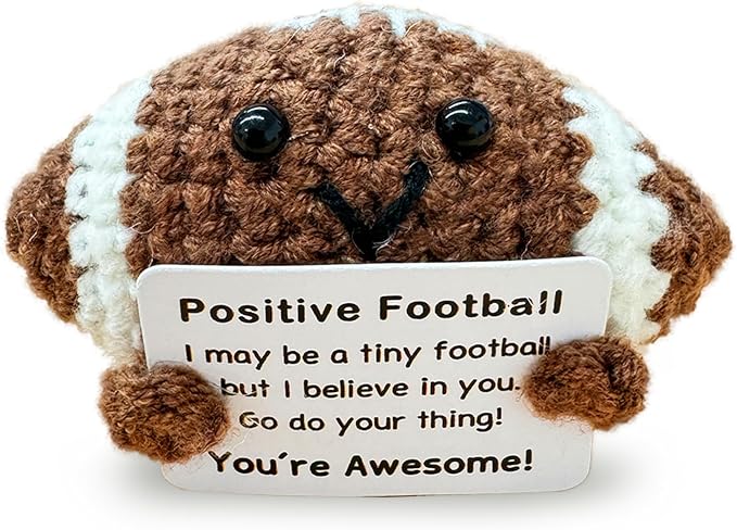 Zelaxeyi Funny Crochet Mini Football Gift for Football Lovers,Birthday Gifts for Men Women Footballs Players Emotional Support Crochet