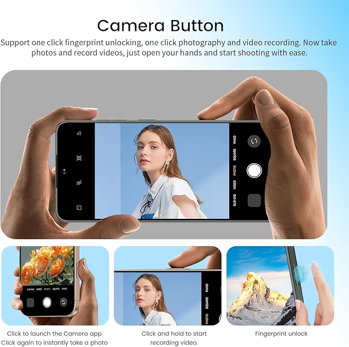 Huness I16PROMAX 16+1TB Smartphone Unlocked Cell Phone,6.99" HD Screen Unlocked Phones,Battery 7000mAh Android 14,Face ID/Fingerprint Button unlock/Photos/5G/Dual SIM/GPS (Deep Green, 16+1TB)
