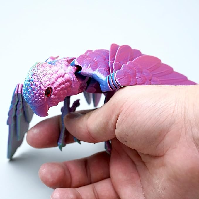 3D Printed Flexible Parrot Model,Bird with Wing,Movable Joints,Home Office Decor,Interesting Toys for Autism/ADHD,Festival Gifts toco,Fidget Toys, Executive Desk Animals Toy (Colorful 4)
