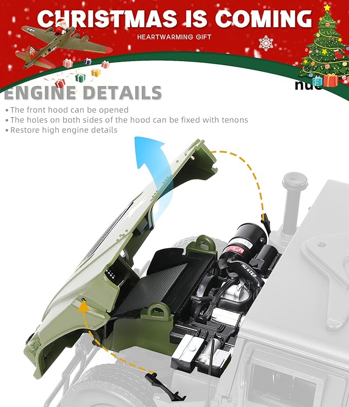 1/18 Hummer H1 Vehicle Model Military Truck Off Road Vehicle Diecast Metal Model Kit Armored Car Military Multifunctional Truck Armored Car Miniature for Adults Collection or Gift