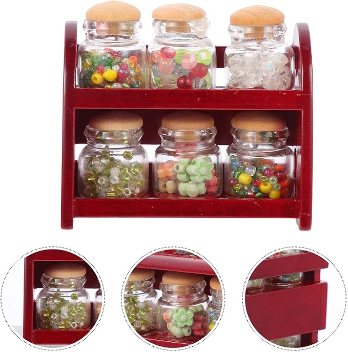 LUOZZY Miniature Dollhouse Food Jar Glass Bottle 1:12 Mini Candy Jar Mini House Decoration Miniature Dollhouse Food Jar