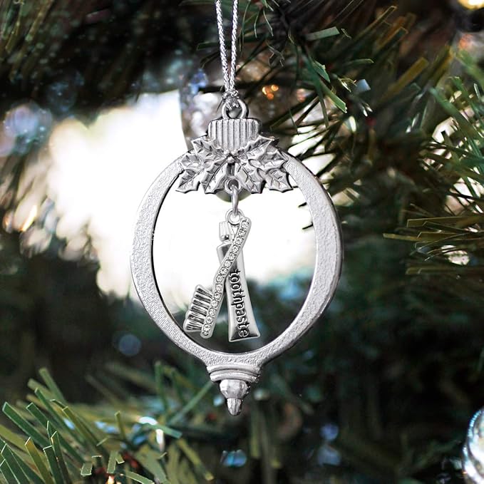 Inspired Silver - Dental - Silver Christmas Ornament - Unique Charm Christmas Tree Ornament - Holiday Hanging Decoration