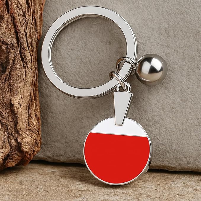 DONWOIE Ping Pong Keychain –Table Tennis Paddle & Ball Pendant with Red Accent, Sporty Bag Charm for Women,Cool Key Chains Gifts for Men Table Tennis Players, Fans, Coaches,