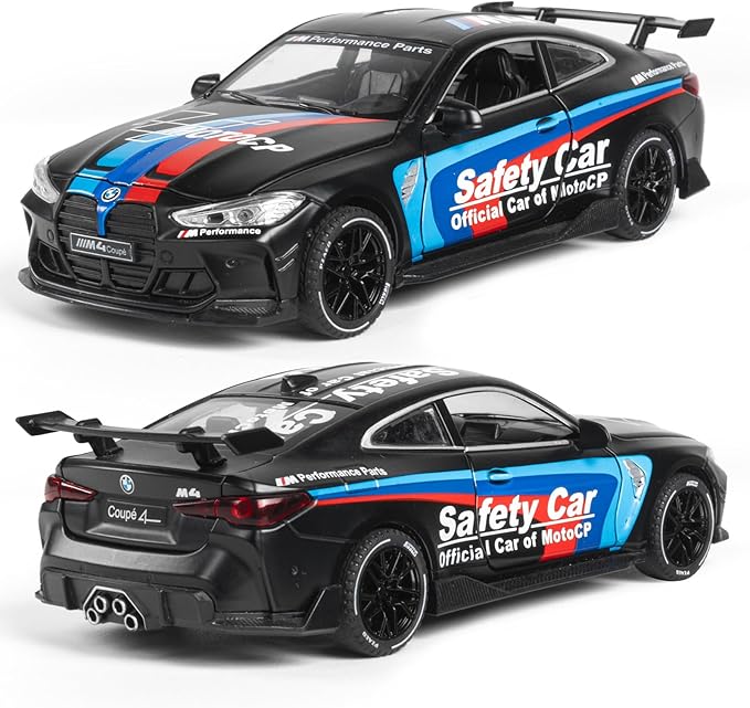 Toy Cars 1:32 M4 Diecast Cars - Light, Sound & Pull Back Function Model Cars- Zinc Alloy Car Model for Kids Who Love car Mechanics & Collecting Exotic Sports Car Toys (Matte Black)