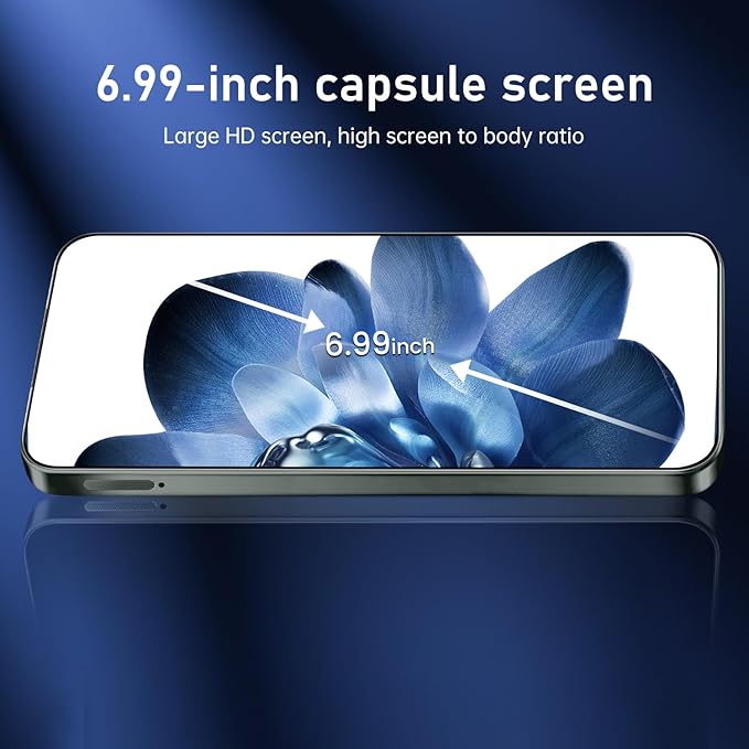 OEJBK 16PROMA X Smartphone New Upgrade 16GB+512GB/6.99" Display 68+108MP Zoom Camera,Tempered Glass Finish, 7000mAh Android 14 Smartphone (Deep Green)