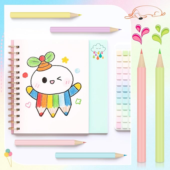 Ctosree 24 Packs Macaron Pastel Mini Colored Pencils Bulk 3.5'' Coloring Drawing Pencil in Boxes Valentine's Day Gifts for Kids Adult Classroom 100th Day of School Painting Party Favor, 6 Per Pack
