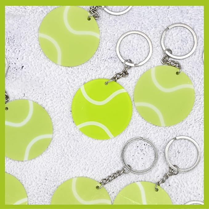 Yaure Joy 12 Pcs Volleyball Acrylic Keychain bulk with 1 Black Marker for DIY Sports Party Favor