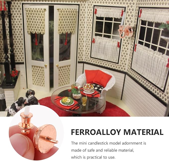 Beaupretty 12 Scale Rose Gold Dollhouse Accessories for Miniature Home Display and Photography Props