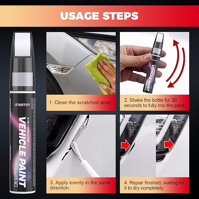 Typhoon Metallic(GBW/WA235K) Touch up Paint for Cadillac, Quick & Easy Fix for Car Scratches, 2 in 1 Car Touch up Paint with Pen Tip and Brush, Auto Scratch Repair Pen with Exact Color Match