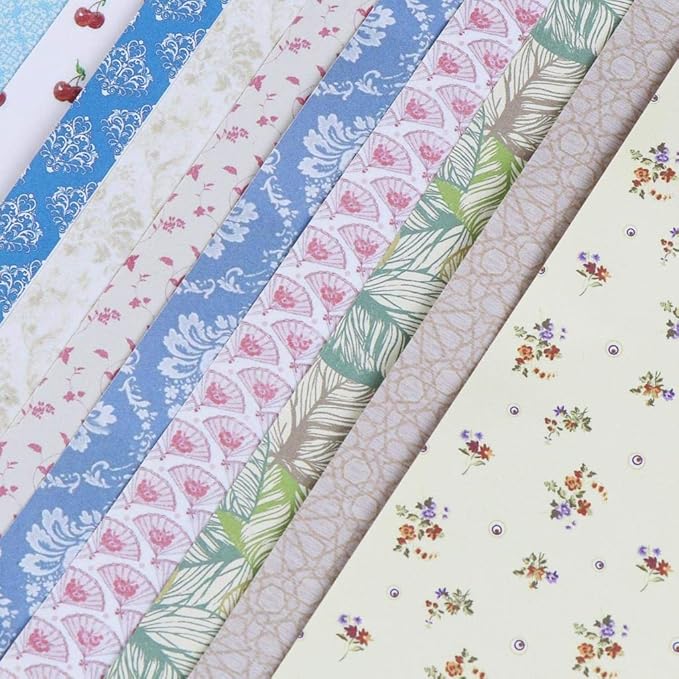 10Sheets Dollhouse Wallpaper Miniatures Dolls House Floor Paper Card Sticker Effect Paper Flooring Pape-r Gloss Card Sheet Mini Lovely Wall Papers DIY 1/12 1/6 Scale Dolls House Floorboards Real Life