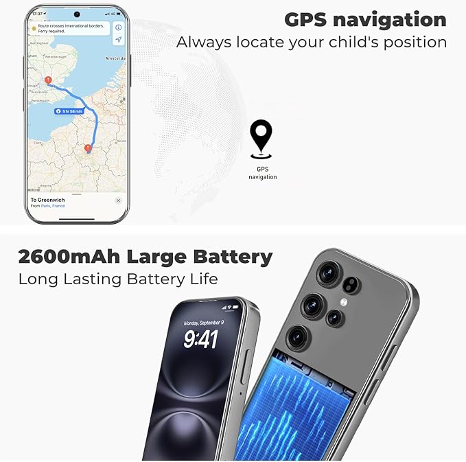 Mini Phone Unlocked Android Phone 4.0" HD Touch Screen Mini Smartphone Kids Smart Phone Dual SIM Quad Core Face ID Small Phone for Students & Children Pocket 3G RAM+ 64GB (Grey, 4.0)