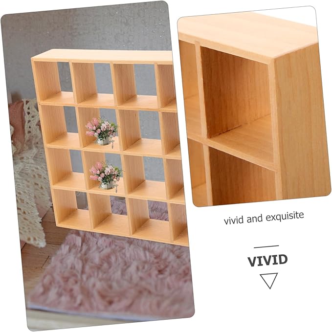 Miniature Wooden Storage Rack Dollhouse Accessory for Mini House Furniture for Micro Landscape Decoration and Enhancing Detail Miniature Homes