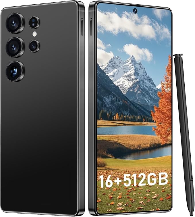 OEJBK I25 Ultra: Powerhouse 16GB/512GB, 2-Day 7000mAh Battery, Huge 6.99" Android 14 Phone w/Built-in Stylus - Your All-in-One Device The Superior Choice (Black)