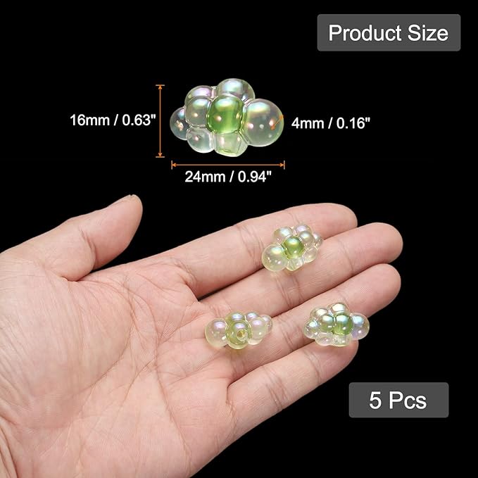 CoCud Bubble Clusters for Miniature Dollhouse Bathtub, 1:16 Scale Acrylic Matte Green Bubbles - (Applications: for DIY Craft, Fairy Beach Decor), 5-Piece