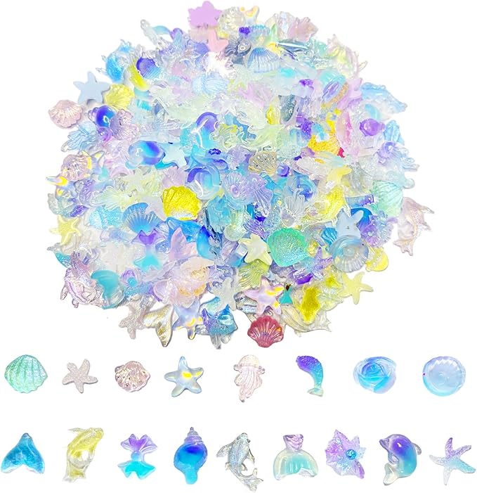 220PCS Mini Ocean Animals Resin Micro Ocean Animals Handicraft Micro Suitable for DIY handicrafts, Fairy Garden Dollhouse Micro Garden Greening Fish Tank