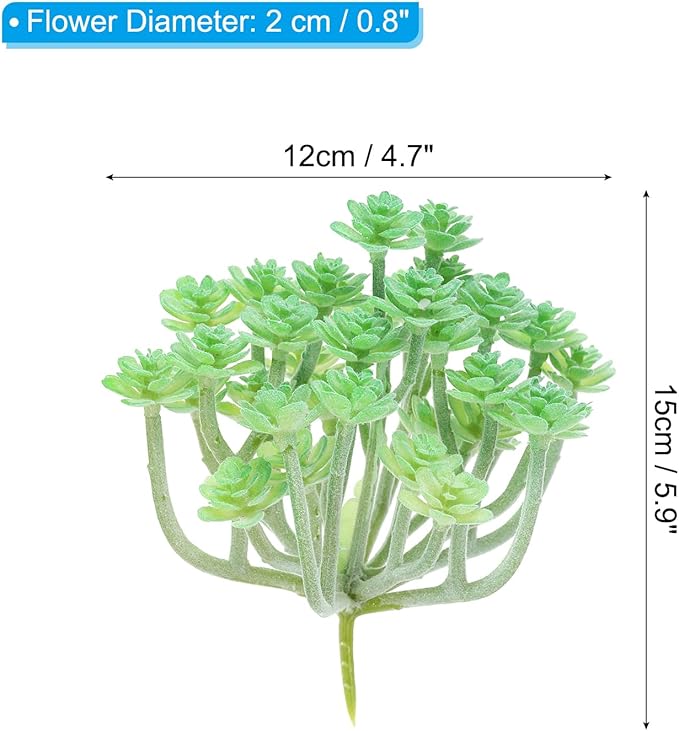 PATIKIL Mini Artificial Succulent Plants, Fake Succulents Plant Unpotted Realistic Textured Succulents for Home Garden Decoration, Green