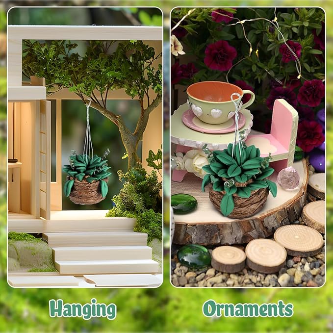 Toyvian Miniature Dollhouse Potted Plants 3Pcs 1 12 Scale Artificial Bonsai Succulent Mini Flowerpot Decor for Doll House Accessories and Photography Props
