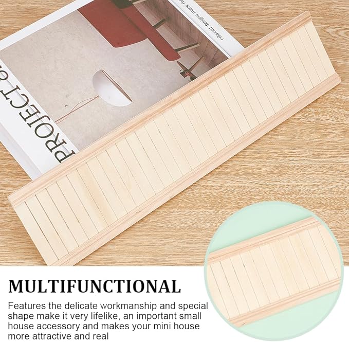 Miniature Dollhouse Accessories, Wainscot Interior Paneling Doll House Wooden Wainscoting Wooden Dollhouse Trims for Miniature Houses Small Buildings 14.5x3.3inch