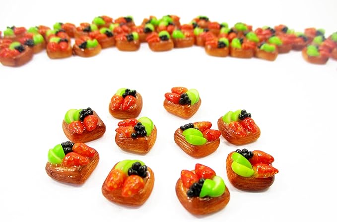 Lot 10 Loose Fruit Danish Puff Pie Dollhouse Miniatures Food Bakery Bread 16639