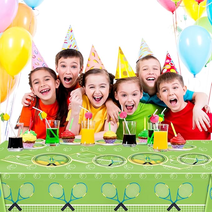 Tennis Tableware Set, Tennis Ball Disposable Dinnerware, Sports Themed Party Supplies