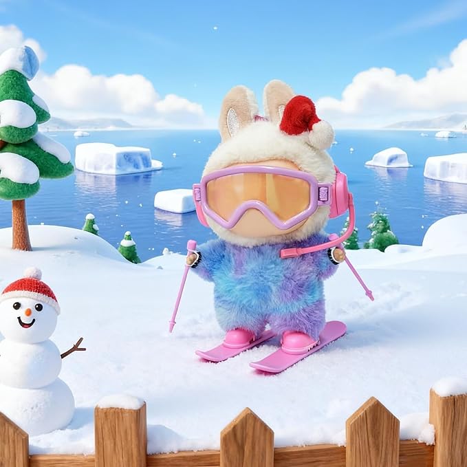 2026 New 8-Piece Ski & Snowboard Set for 17cm Dolls - Goggles, Headset, Ski Poles, Boots & Snowboards, Vinyl Figure Sports Adventure Collection (Doll is NOT Included) (Pink)