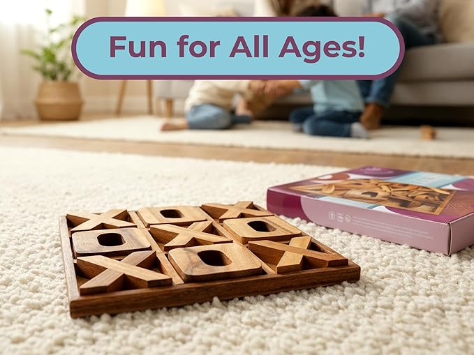 BSIRI Jumbo Tic Tac Toe Board Games - Wall Tic Tac Toe for Rustic Home Decor Farmhouse Decor, Patio Decor, Coffee Table Decor, Ideal Outdoor Games, Game Night, Family Games, Unique Gifts for Couples