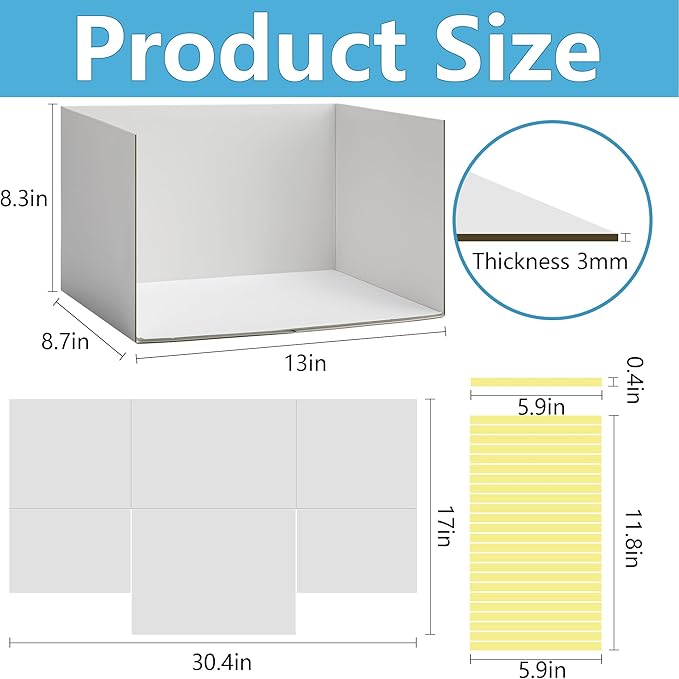 codree 6 Pcs Lengthen Cardboard Diorama Kit, 13 x 8.7 x 8.3 Inch Diorama Box for Display, Diorama Project Supplies Display Case with Double Sided Tapes for DIY Crafts Toys